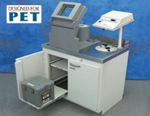 A lead-lined PET unit dose cabinet